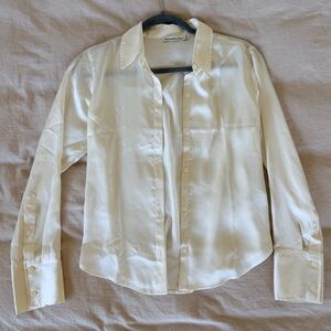 Abercrombie & Fitch satin-like button down long sleeve XS worn